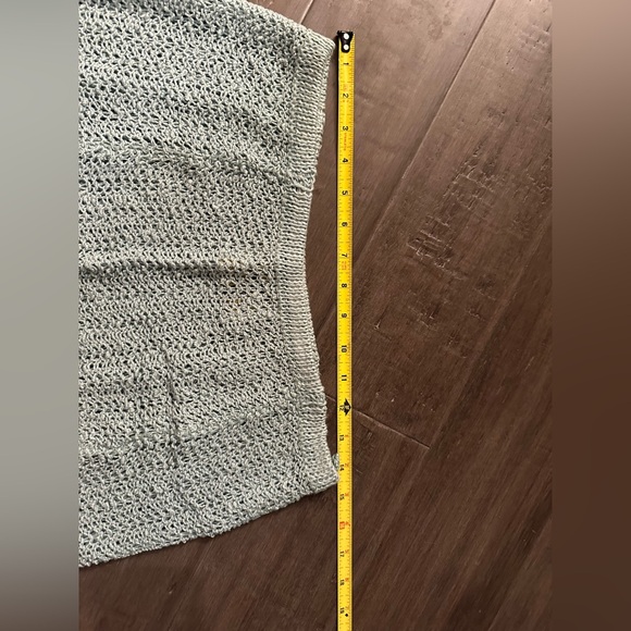 Pallas Original Knit Crochet S Skirt Irish Linen A-Line Midi Sheer Green RARE M - Picture 7 of 8